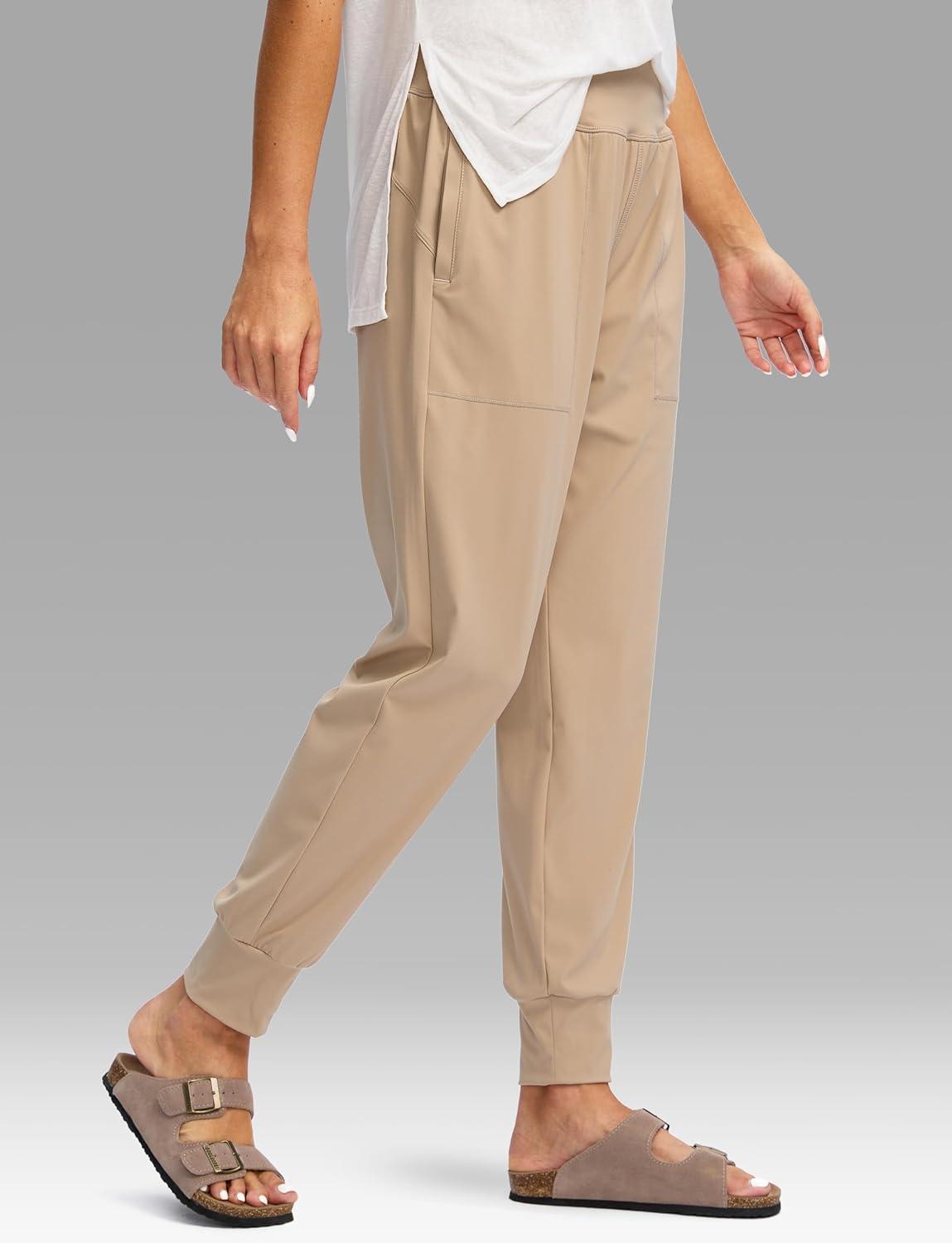 imageSANTINY Womens Joggers with Pockets High Waisted Athletic Workout Yoga Pants Tapered Jogger Pants for Women