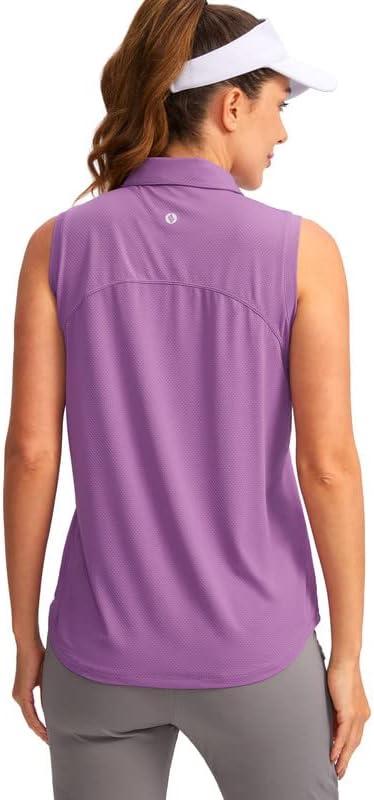 imageSANTINY Womens Sleeveless Golf Shirt Collared ButtonDown Polo Shirts Quick Dry Golf Tennis Tank Tops for Women