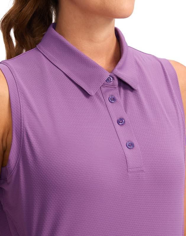 imageSANTINY Womens Sleeveless Golf Shirt Collared ButtonDown Polo Shirts Quick Dry Golf Tennis Tank Tops for Women