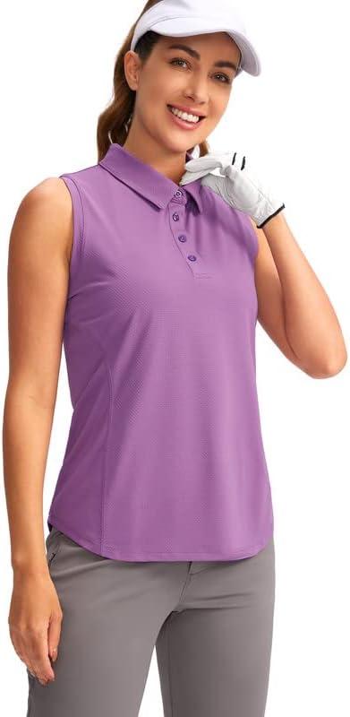 imageSANTINY Womens Sleeveless Golf Shirt Collared ButtonDown Polo Shirts Quick Dry Golf Tennis Tank Tops for Women