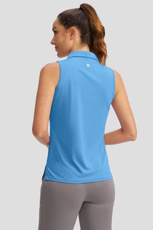 imageSANTINY Womens Sleeveless Golf Shirt VNeck Tennis Tank Tops Collared Golf Polo Shirts for WomenSky Blue