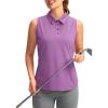 imageSANTINY Womens Sleeveless Golf Shirt Collared ButtonDown Polo Shirts Quick Dry Golf Tennis Tank Tops for Women