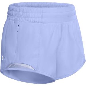 SANTINY Girls Athletic Shorts with Zipper Pocket Lightweight Running Shorts for Teen Kids Sports Active Gym Preppy Shorts(Lavender Purple)