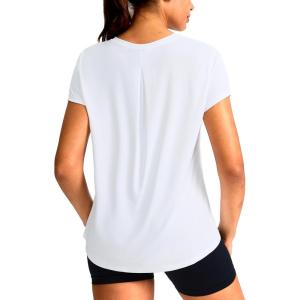 SANTINY Short Sleeve Workout Tops for Women Loose Yoga T-Shirts Sun Protection Breathable Running Athletic Tee Shirts(A White)