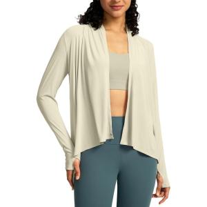 SANTINY UPF50+ Sun Shirt for Women Long Sleeve SPF UV Sun Protection Shirts Lightweight Cardigan with Pockets Swim Cover Up(Khaki)