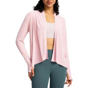 SANTINY UPF50+ Sun Shirt for Women Long Sleeve SPF UV Sun Protection Shirts Lightweight Cardigan with Pockets Swim Cover Up(Pink)