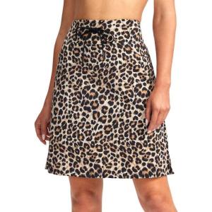 SANTINY Women’s 20” Knee Length Skorts Skirts 6 Pockets High Waisted Drawstring Long Athletic Tennis Golf Skirt Women(Leopard)