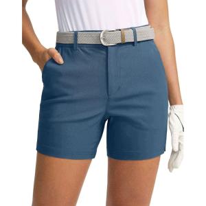 SANTINY Women’s 5″ Golf Shorts with Pockets Quick Dry Stretch Work Outdoor Hiking Shorts for Women Casual Summer(Blue)