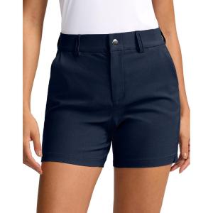 SANTINY Women’s 5″ Golf Shorts with Pockets Quick Dry Stretch Work Outdoor Hiking Shorts for Women Casual Summer(Navy)