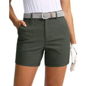 SANTINY Women’s 5″ Golf Shorts with Pockets Quick Dry Stretch Work Outdoor Hiking Shorts for Women Casual Summer(Sage Green)