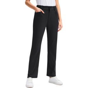 SANTINY Women’s Golf Pants with 5 Pockets High Waisted Quick Dry Stretch Pants for Women Travel Work Casual(Black -)