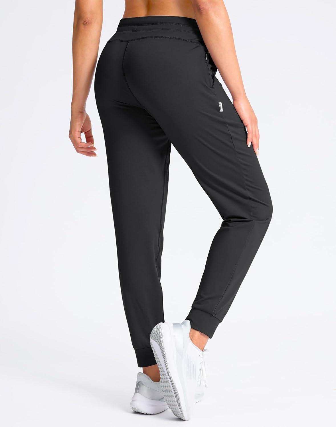 imageSANTINY Womens Sweatpants Joggers with Pockets Soft Stretch High Waisted Sweat Pants Lounge Running Athletic Workout JoggingBlack