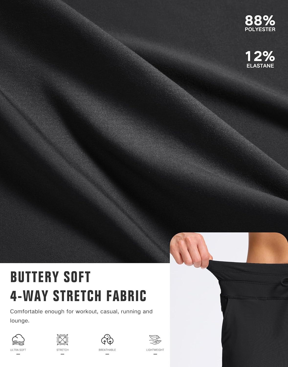 imageSANTINY Womens Sweatpants Joggers with Pockets Soft Stretch High Waisted Sweat Pants Lounge Running Athletic Workout JoggingBlack