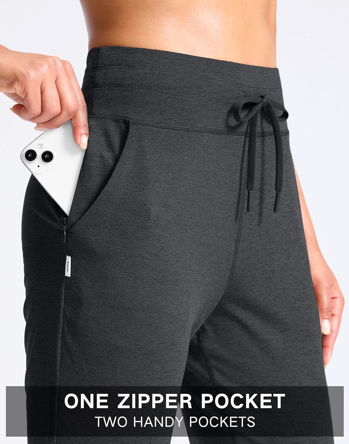 imageSANTINY Womens Sweatpants Joggers with Pockets Soft Stretch High Waisted Sweat Pants Lounge Running Athletic Workout JoggingCharcoal