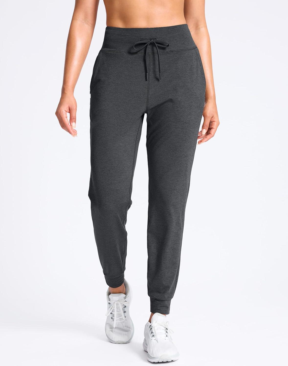 imageSANTINY Womens Sweatpants Joggers with Pockets Soft Stretch High Waisted Sweat Pants Lounge Running Athletic Workout JoggingCharcoal