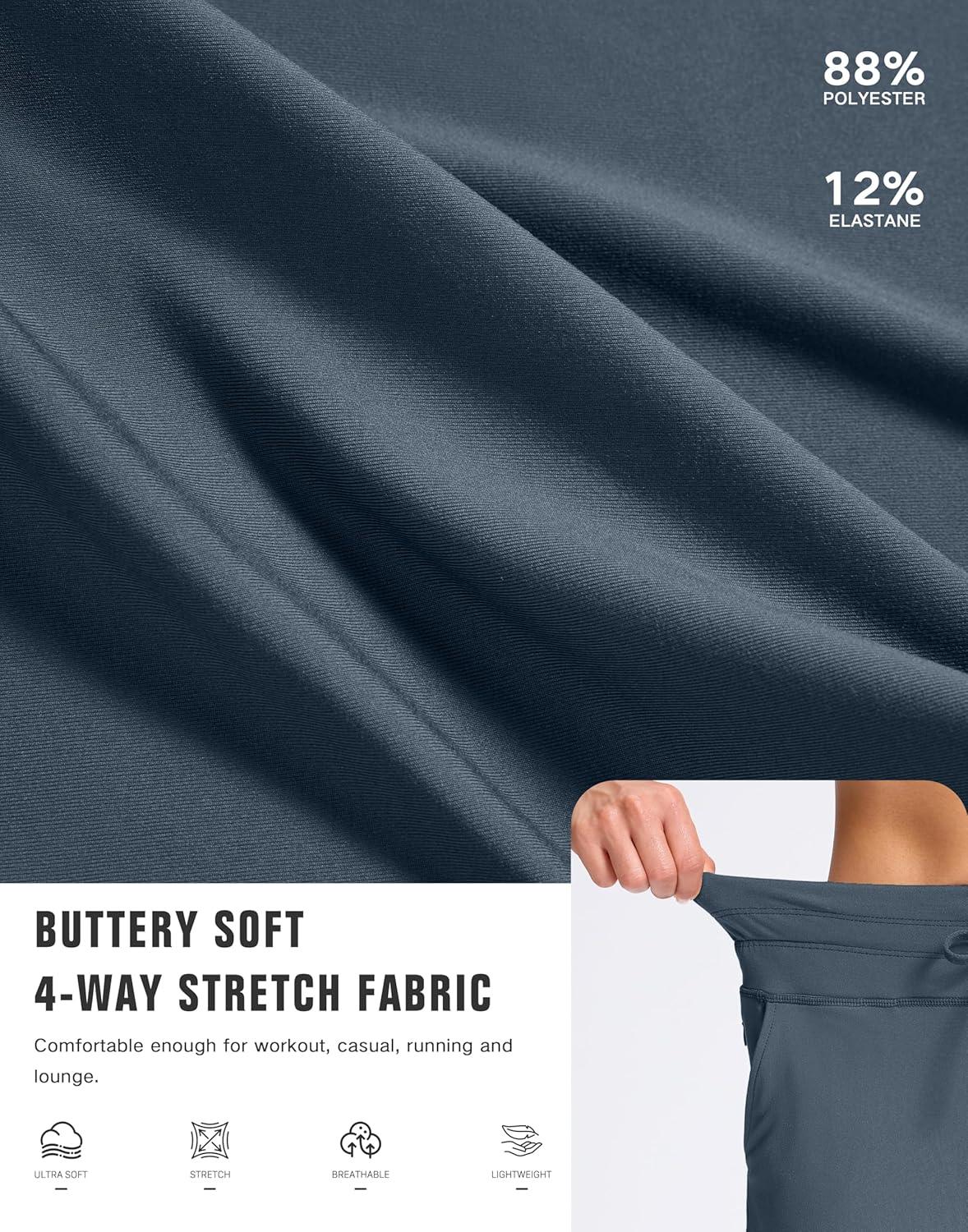 imageSANTINY Womens Sweatpants Joggers with Pockets Soft Stretch High Waisted Sweat Pants Lounge Running Athletic Workout JoggingDusty Blue