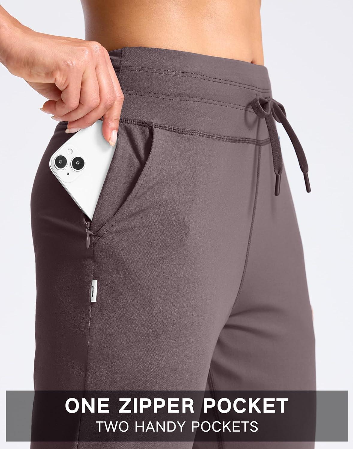 imageSANTINY Womens Sweatpants Joggers with Pockets Soft Stretch High Waisted Sweat Pants Lounge Running Athletic Workout JoggingDusty Purple