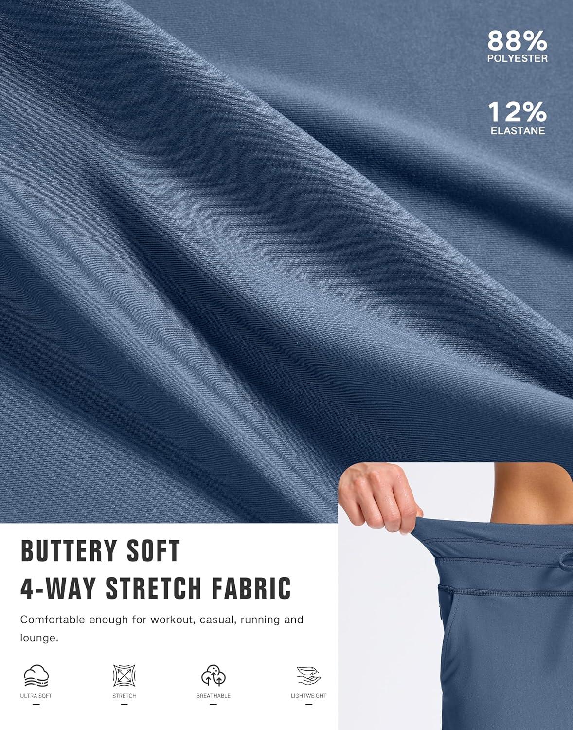 imageSANTINY Womens Sweatpants Joggers with Pockets Soft Stretch High Waisted Sweat Pants Lounge Running Athletic Workout JoggingHaze Blue