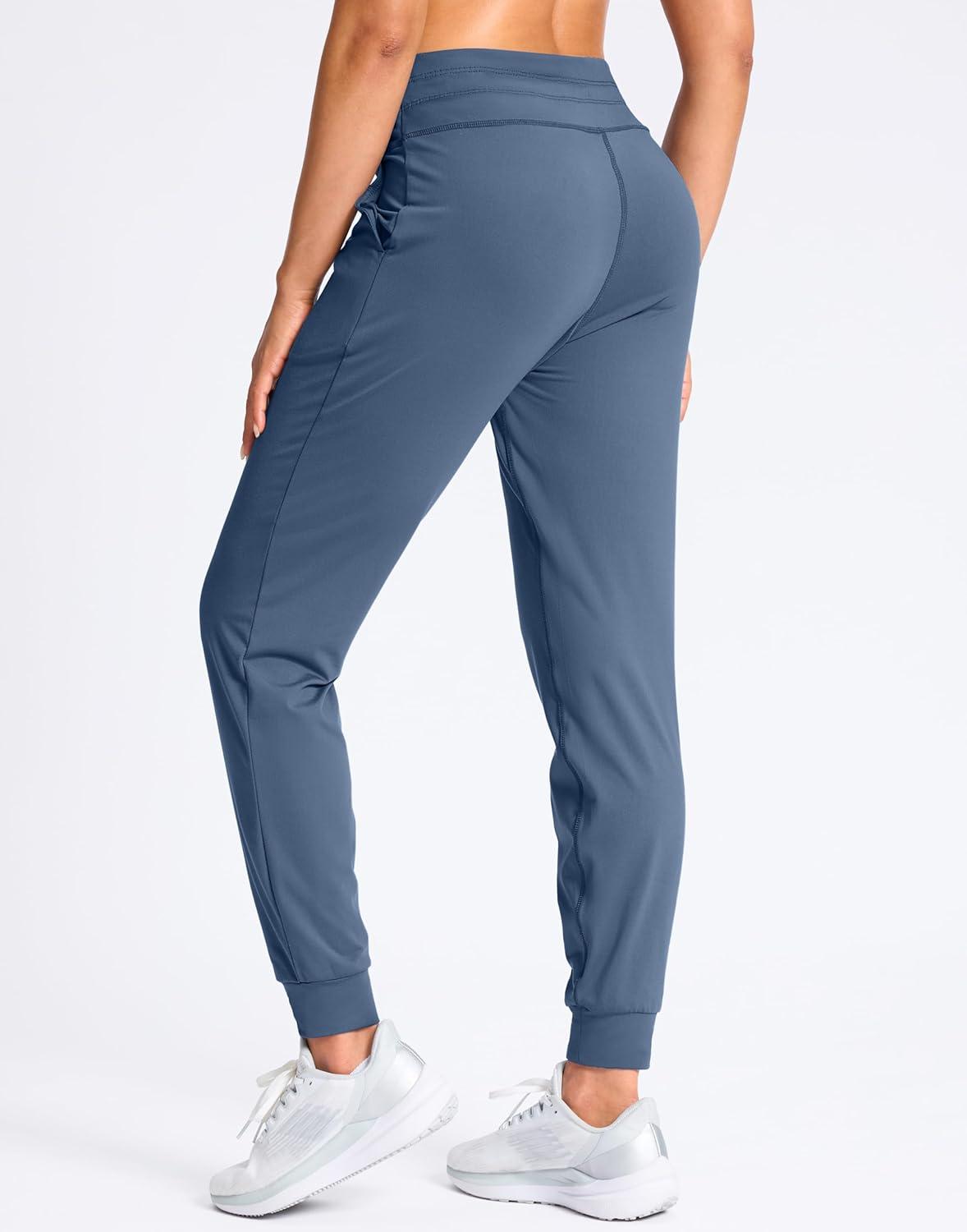 imageSANTINY Womens Sweatpants Joggers with Pockets Soft Stretch High Waisted Sweat Pants Lounge Running Athletic Workout JoggingHaze Blue