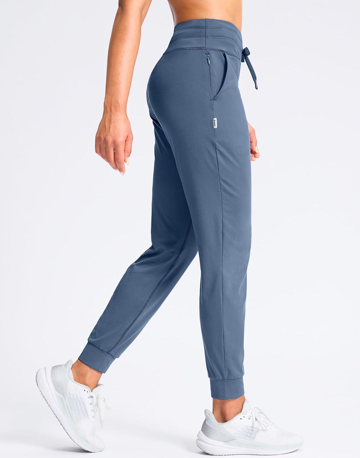 imageSANTINY Womens Sweatpants Joggers with Pockets Soft Stretch High Waisted Sweat Pants Lounge Running Athletic Workout JoggingHaze Blue