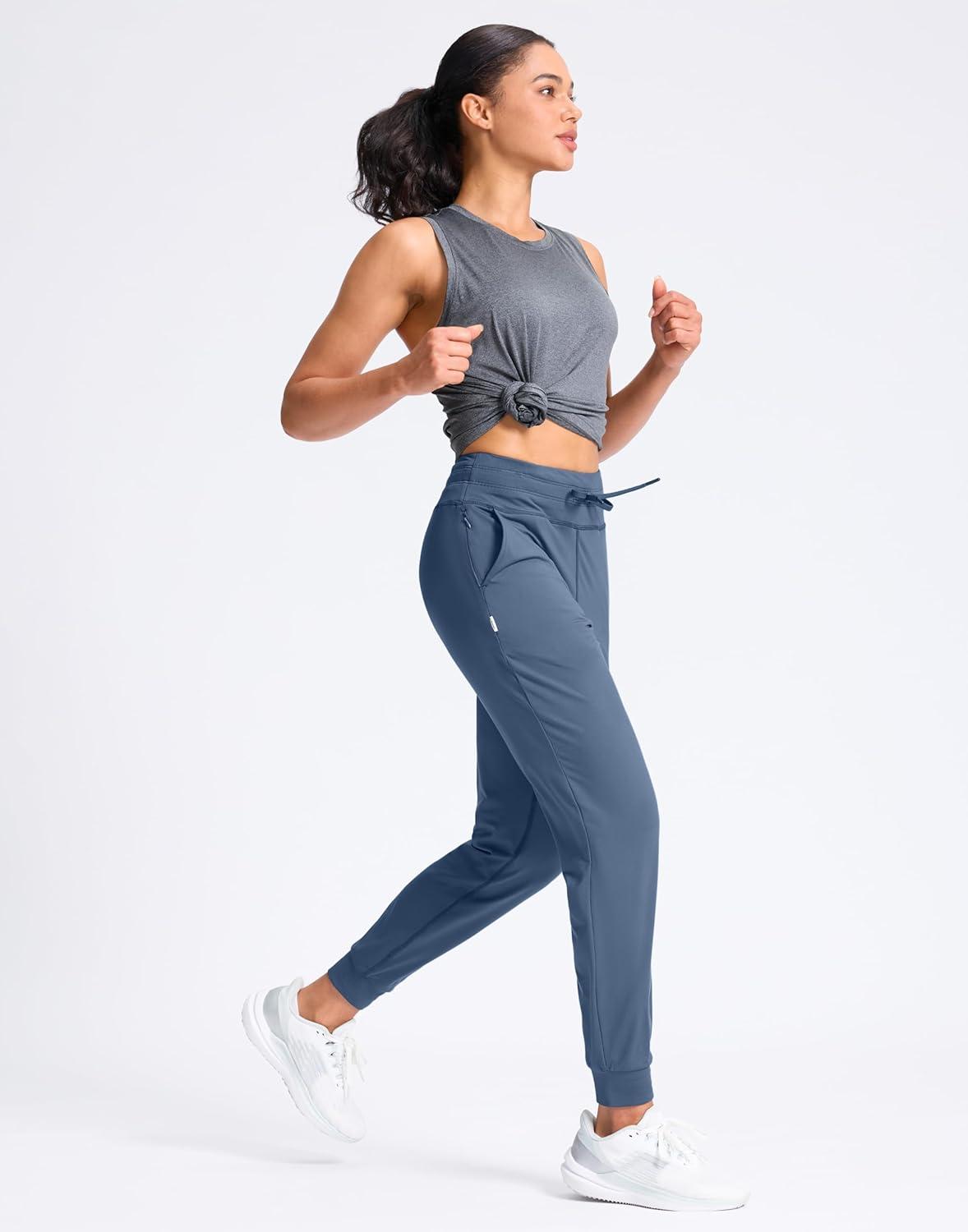 imageSANTINY Womens Sweatpants Joggers with Pockets Soft Stretch High Waisted Sweat Pants Lounge Running Athletic Workout JoggingHaze Blue