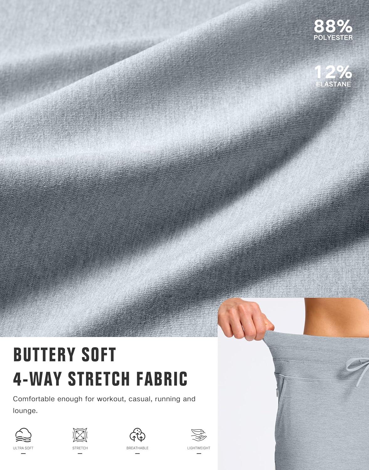 imageSANTINY Womens Sweatpants Joggers with Pockets Soft Stretch High Waisted Sweat Pants Lounge Running Athletic Workout JoggingHeather Grey