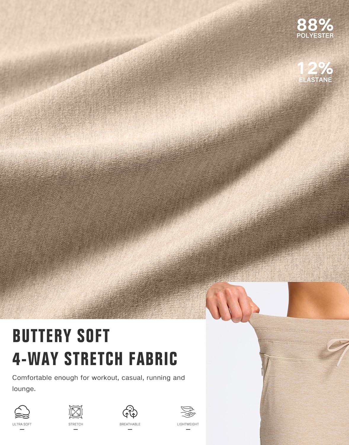 imageSANTINY Womens Sweatpants Joggers with Pockets Soft Stretch High Waisted Sweat Pants Lounge Running Athletic Workout JoggingKhaki