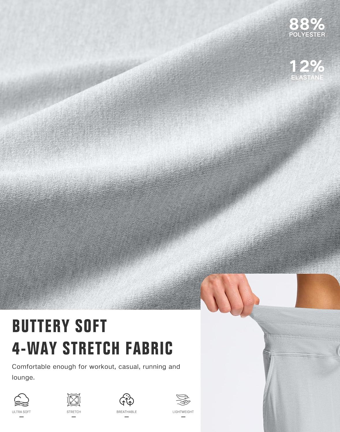 imageSANTINY Womens Sweatpants Joggers with Pockets Soft Stretch High Waisted Sweat Pants Lounge Running Athletic Workout JoggingLight Grey