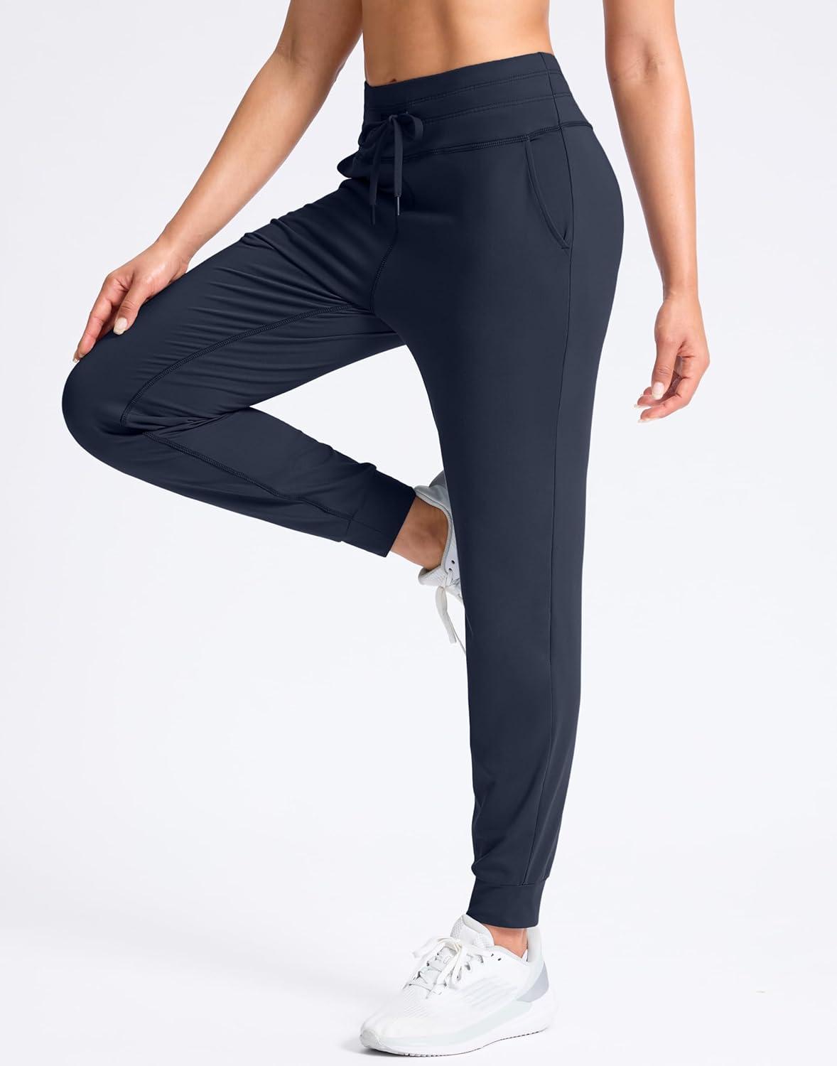 imageSANTINY Womens Sweatpants Joggers with Pockets Soft Stretch High Waisted Sweat Pants Lounge Running Athletic Workout JoggingNavy