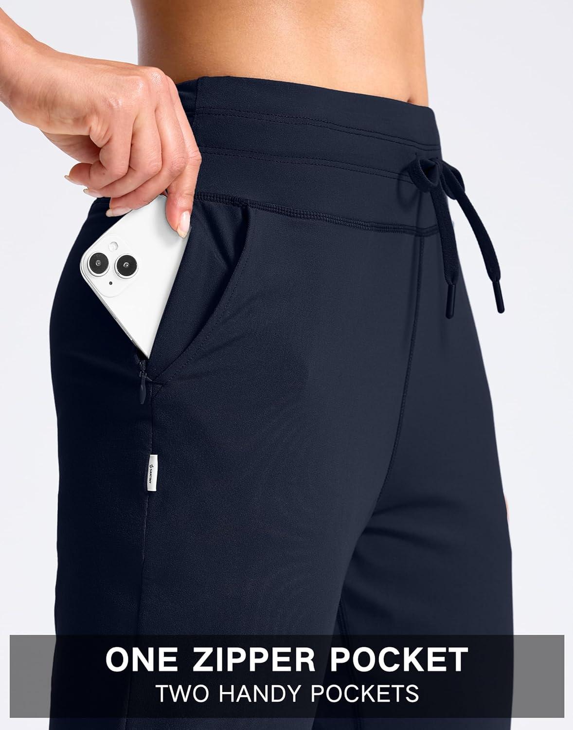 imageSANTINY Womens Sweatpants Joggers with Pockets Soft Stretch High Waisted Sweat Pants Lounge Running Athletic Workout JoggingNavy