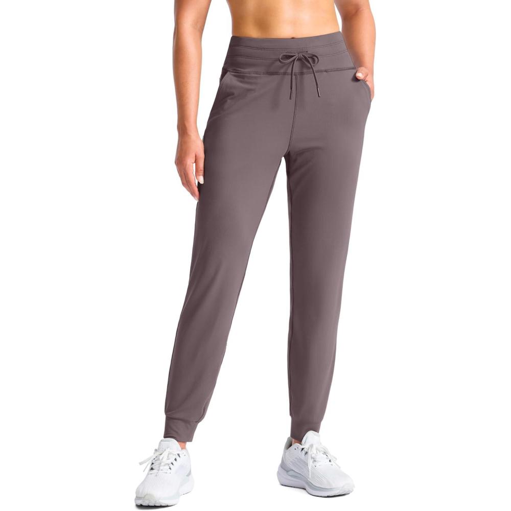 imageSANTINY Womens Sweatpants Joggers with Pockets Soft Stretch High Waisted Sweat Pants Lounge Running Athletic Workout JoggingDusty Purple