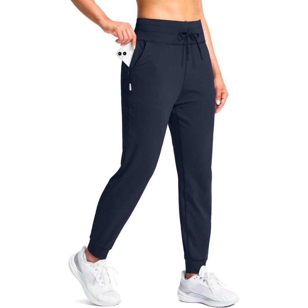 imageSANTINY Womens Sweatpants Joggers with Pockets Soft Stretch High Waisted Sweat Pants Lounge Running Athletic Workout JoggingNavy