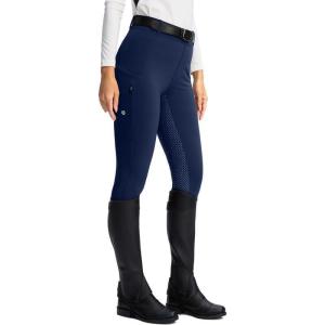 SANTINY Women’s Horse Riding Pants Zipper Pockets Silicone Full-Seat Breeches Equestrian Schooling Tights for Women(Navy)