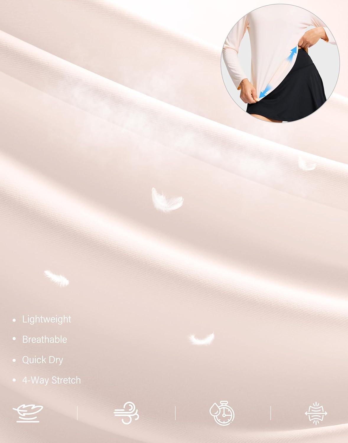 imageSANTINY Lightweight Long Sleeve Workout Tops for Women Breathable Active Tennis Sports Top Gym Yoga Athletic Running ShirtsCream