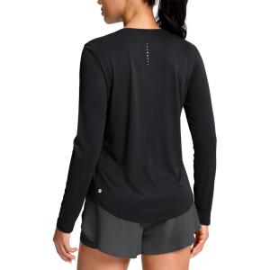 SANTINY Lightweight Long Sleeve Workout Tops for Women Breathable Tennis Active Sports Top Gym Yoga Athletic Running Shirts(Black)
