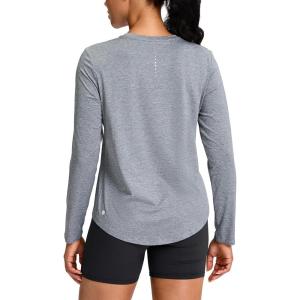 SANTINY Lightweight Long Sleeve Workout Tops for Women Breathable Tennis Active Sports Top Gym Yoga Athletic Running Shirts(Heather Grey)