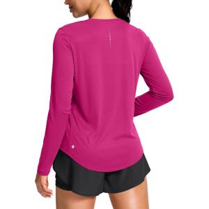 SANTINY Lightweight Long Sleeve Workout Tops for Women Breathable Tennis Active Sports Top Gym Yoga Athletic Running Shirts(Rose)