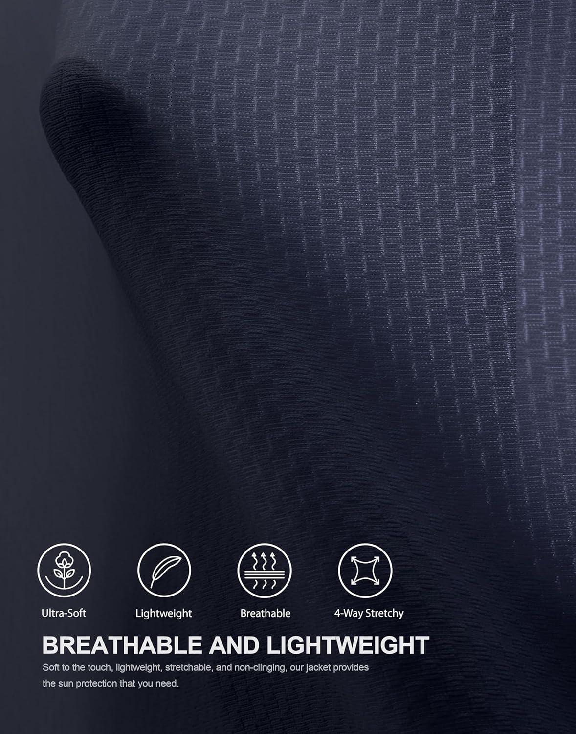 imageSANTINY Womens UPF50 Swim Cover Up Sun Protection Hoodie Long UV Jacket SPF Lightweight Swimsuit Beach Cover Ups for WomenNavy