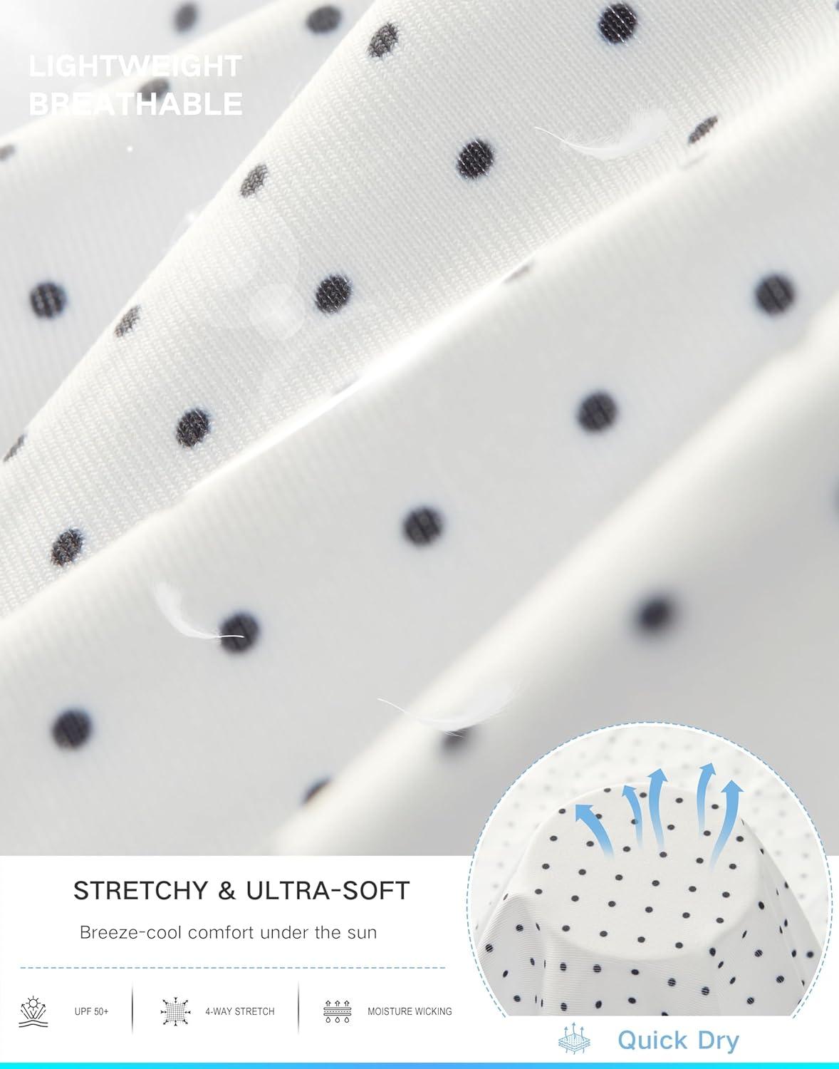 imageWomens Golf Shirt Short Sleeve Lightweight Moisture Wicking Work Tennis Tops Collared Polo Shirts for Women with 4ButtonBlack Dot