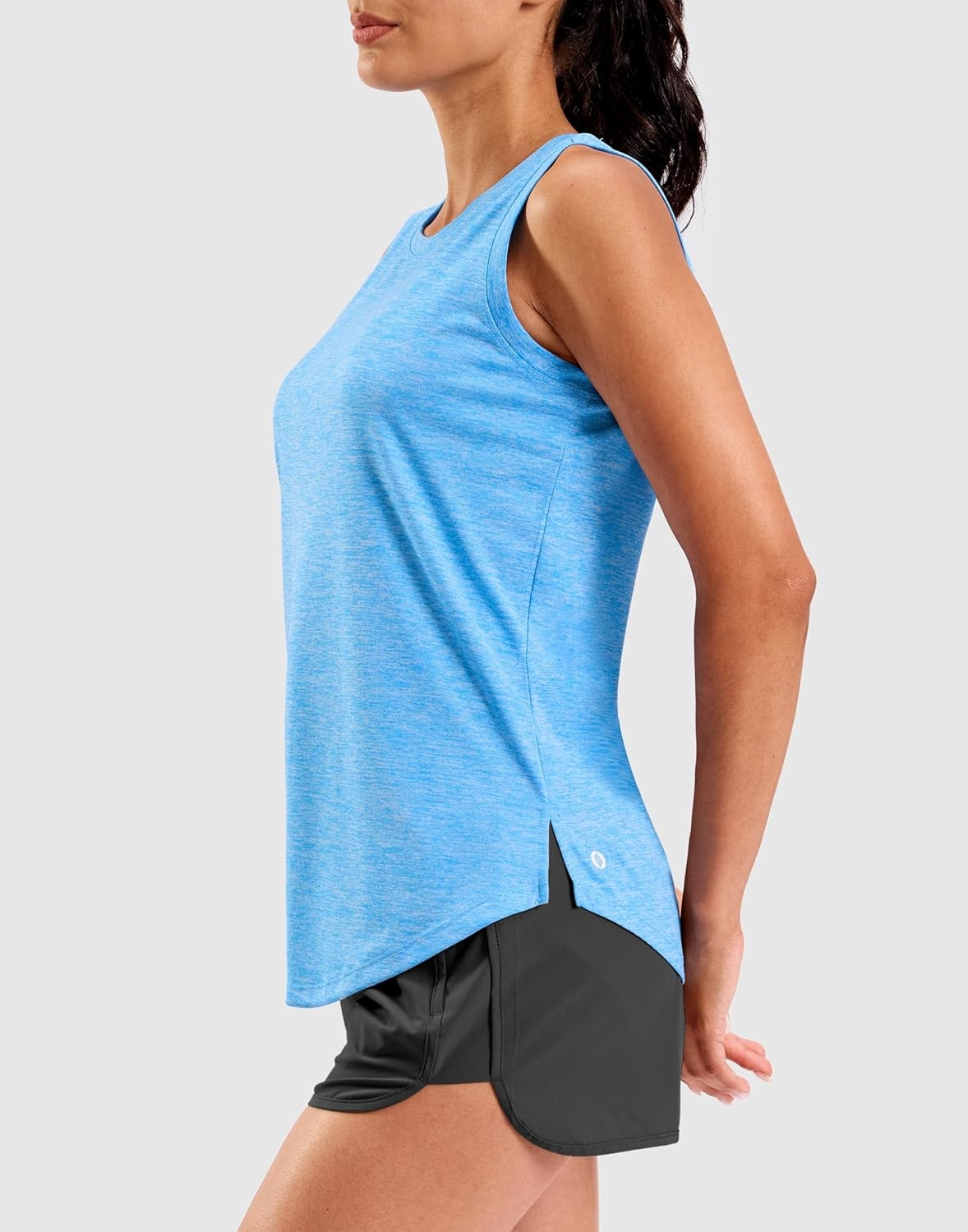 image:imageSANTINY Womens Lightweight Long Workout Tops Sleeveless Tennis Gym Yoga Shirts Athletic Running Tank Top for Women Loose FitBlue