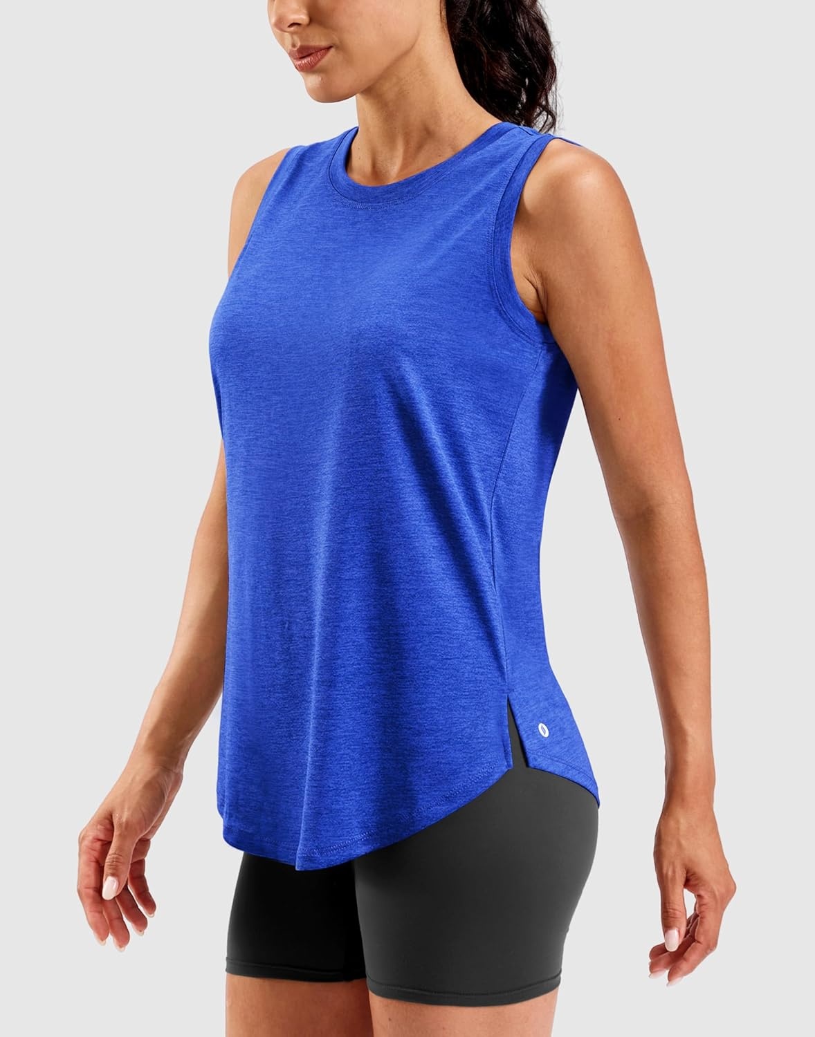 image:imageSANTINY Womens Lightweight Long Workout Tops Sleeveless Tennis Gym Yoga Shirts Athletic Running Tank Top for Women Loose FitRoyal Blue