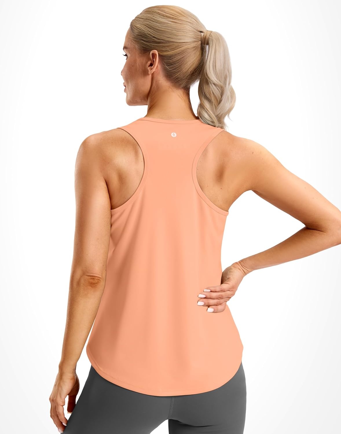 image:imageSANTINY Womens Racerback Workout Tops Lightweight Gym Yoga Tennis Sleeveless Shirts Scoop Neck Running Athletic Tank TopsCoral