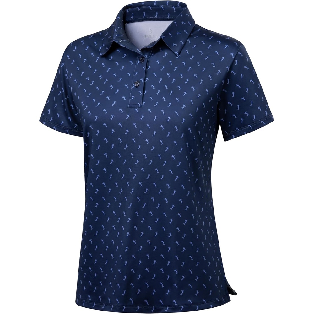 image:imageSANTINY Golf Polo Shirts for Women Short Sleeve Quick Dry 3 Buttons Collared Pickleball Shirt Summer Golf Tennis TopsNavy Golfer