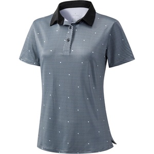 SANTINY Golf Polo Shirts for Women Short Sleeve Quick Dry 3 Buttons Collared Pickleball Shirt Summer Golf Tennis Tops(Grey Flag)