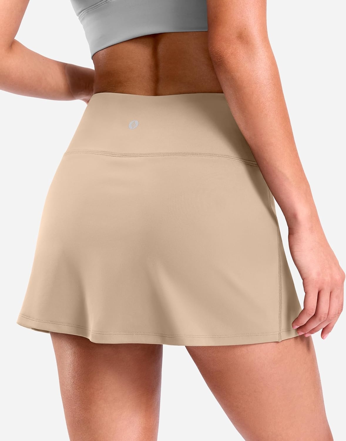image:imageSANTINY 13515 Skorts for Women with 2 Pockets High Waisted A Line Casual Pickleball Golf Skort Athletic Tennis SkirtKhaki