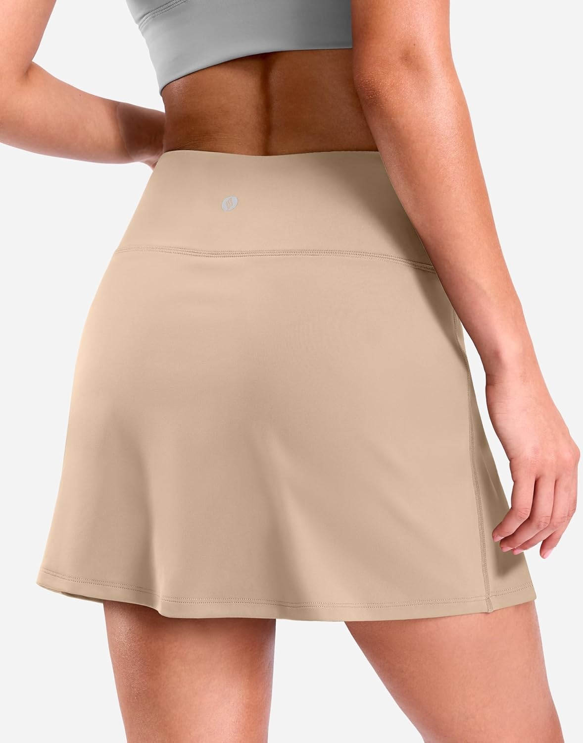 image:imageSANTINY 13515 Skorts for Women with 2 Pockets High Waisted A Line Casual Pickleball Golf Skort Athletic Tennis SkirtKhaki