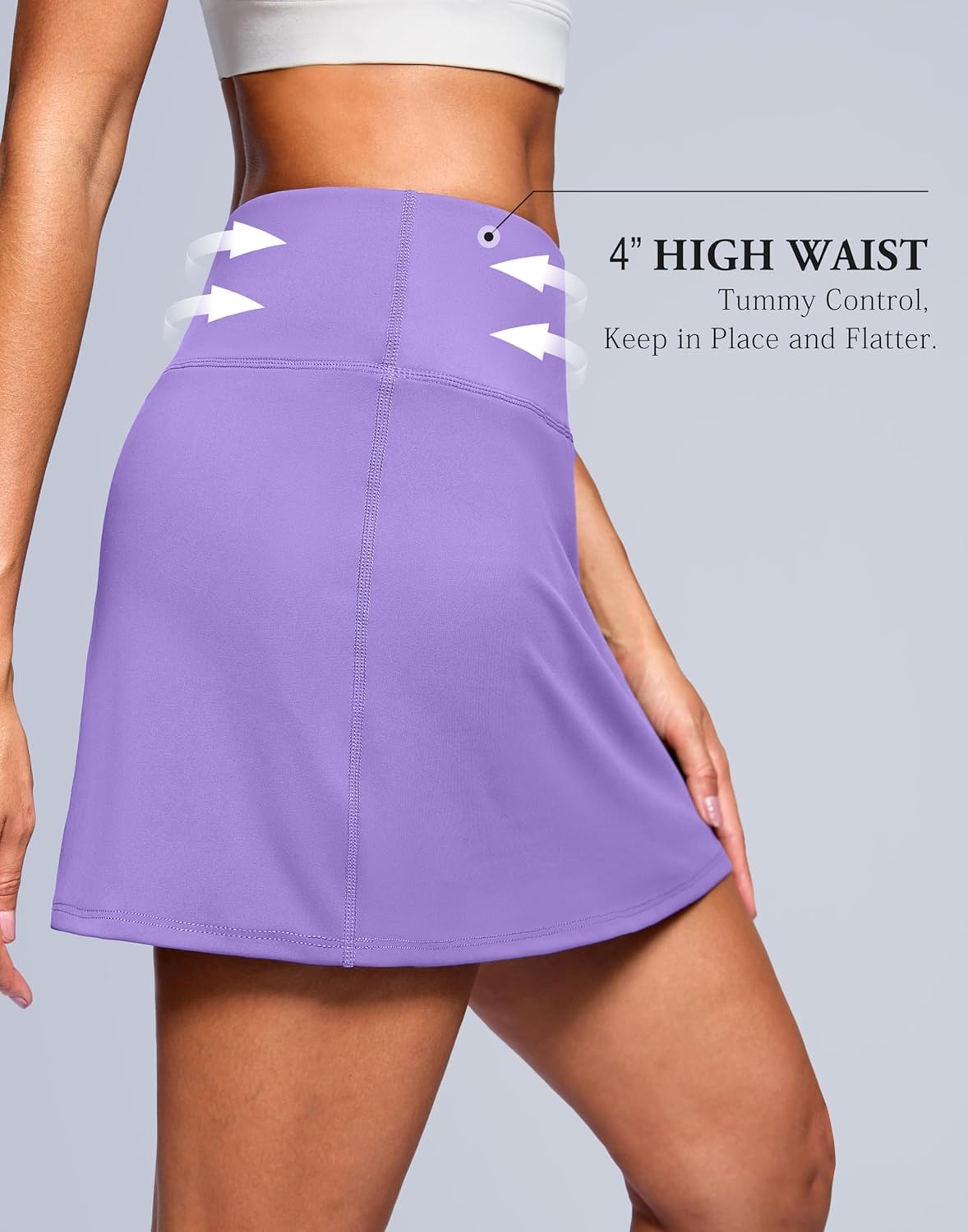image:imageSANTINY 13515 Skorts for Women with 2 Pockets High Waisted A Line Casual Pickleball Golf Skort Athletic Tennis SkirtLavender