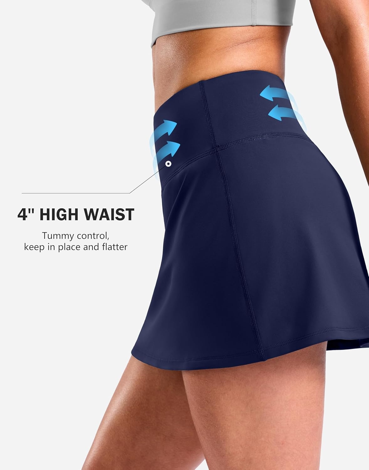 image:imageSANTINY 13515 Skorts for Women with 2 Pockets High Waisted A Line Casual Pickleball Golf Skort Athletic Tennis SkirtNavy