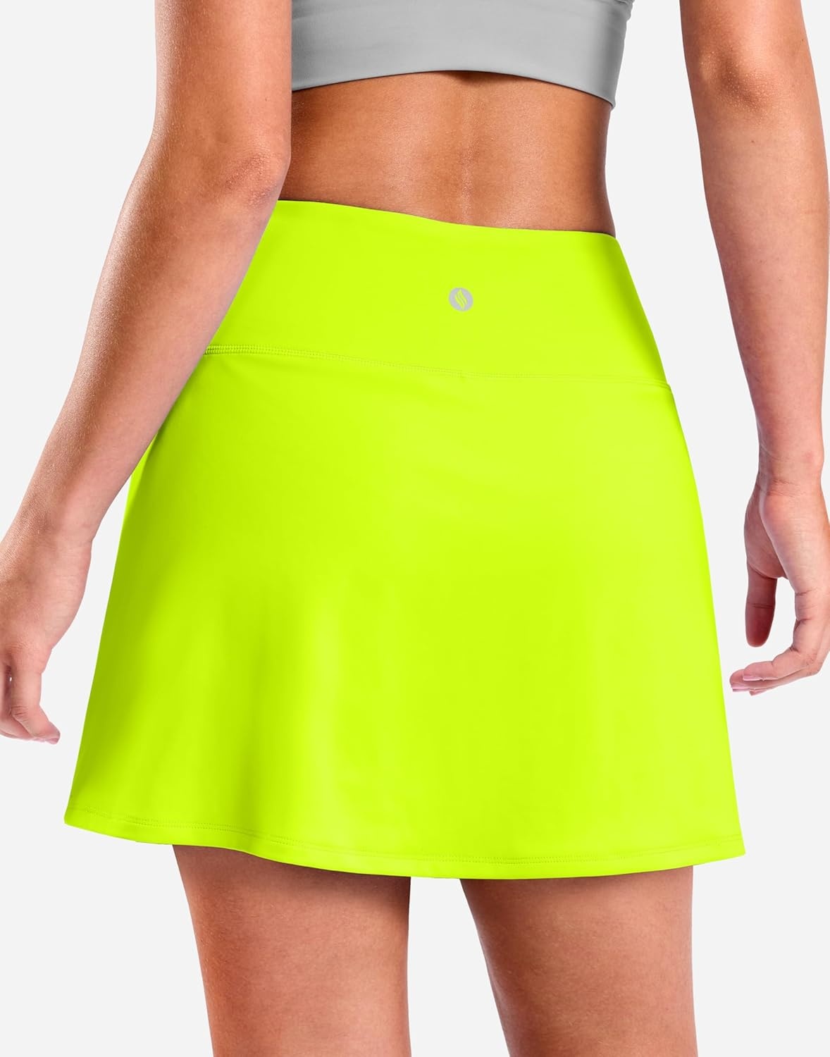 image:imageSANTINY 13515 Skorts for Women with 2 Pockets High Waisted A Line Casual Pickleball Golf Skort Athletic Tennis SkirtNeon Yellow