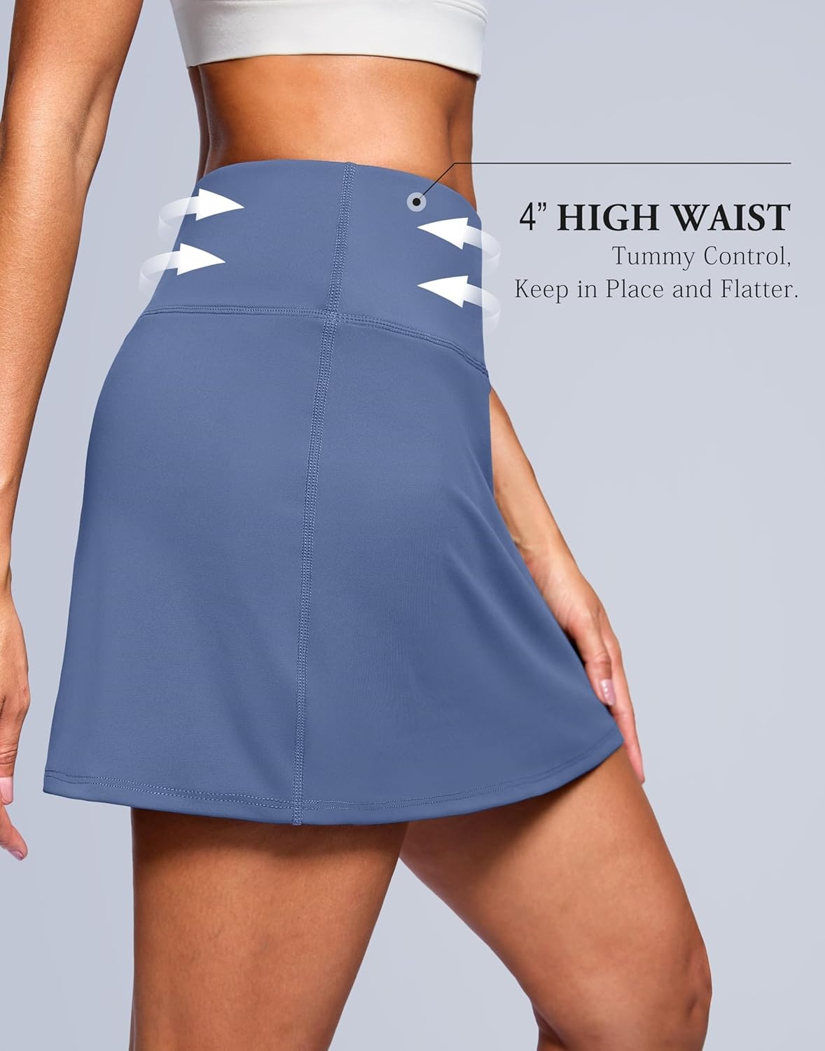 image:imageSANTINY 13515 Skorts for Women with 2 Pockets High Waisted A Line Casual Pickleball Golf Skort Athletic Tennis SkirtPalace Blue